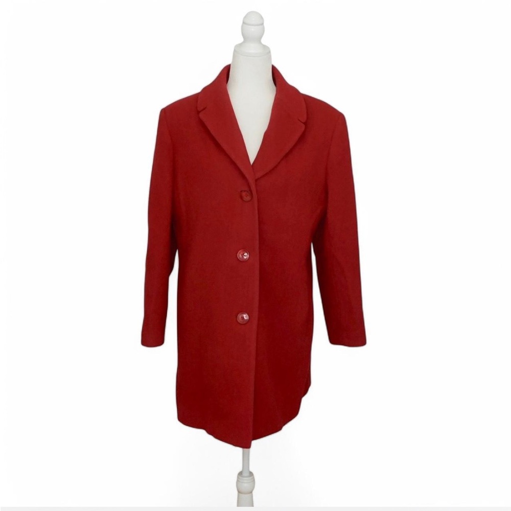 💜 VINTAGE PRESTON & YORK Red Wool Coat (14P)